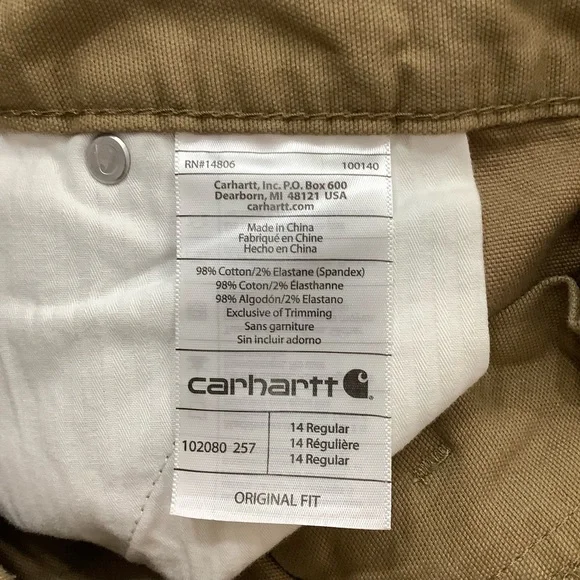 Carhartt Tan Cargo Pants Durable Workwear Original Fit - Picture 7 of 8